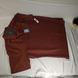 Van Heusen Short Sleeve Shirt Orange Red XL